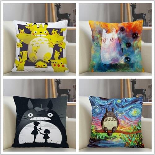 Musife My Neighbor Totoro Pillowcase Custom Square Pillow Cover Case Zipper Pillowcase 35*35,40*40,45*45cm Drop Shipping