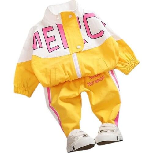 New Spring Autumn Baby Girl Clothes Suit Children Boys Sport Jacket Pants 2Pcs/Set Toddler Casual Costume Fashion Kids Tracksuit