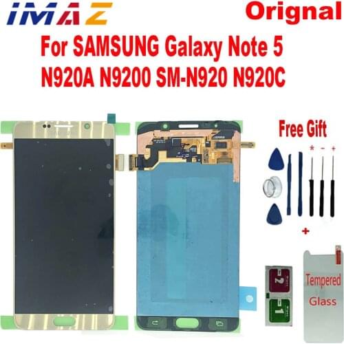 IMAZ Orignal AMOLED 5.7” LCD For Samsung Galaxy Note5 N920A N9200 SM-N920 N920C LCD Display Touch Screen Digitizer Assembly Test