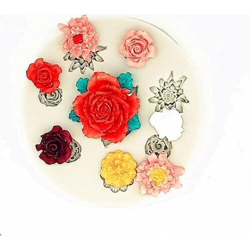 P889 8 hole flower silicone chocolate mould Aromatherapy Gypsum decorative mold