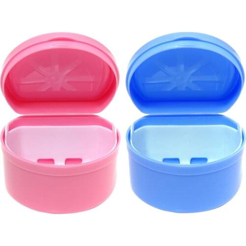 Plastic False Teeth Denture Bath Retainer Dental Orthodontic Mouth Guard Storage Container Box Case Holder with Strainer