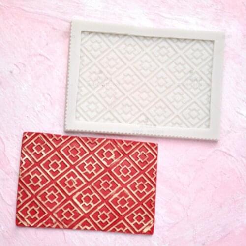 Retro Relief Rhombus Mould Silicone Mold Fondant Cake Decorating Tool Sugarcraft Chocolate Forms Bakeware Tools