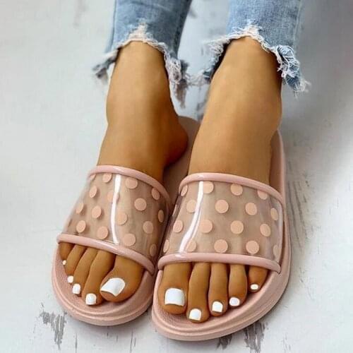 Women Summer Slippers Indoor Ladies Fashion Soft Thick Bottom Dot Casual Slippers Flip Flops Thick Bottom Women Sandals