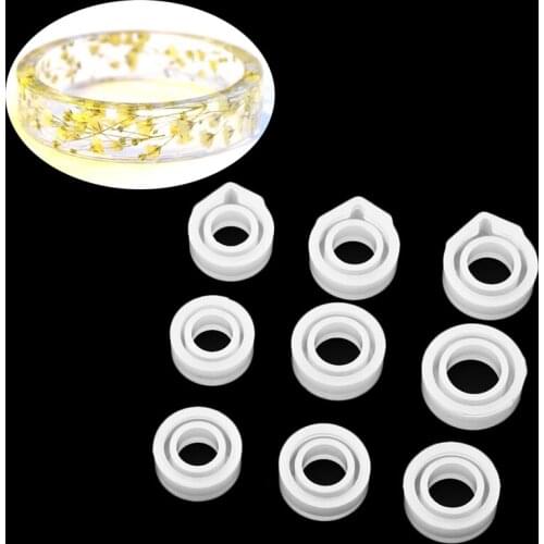 Silicone Ring Mould Handmade Decoration Jewellery Rings Craft Circle Design Resin Casting Mold Making Tools Equipments J2Y