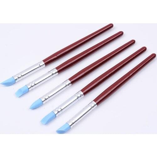 5Pcs Wood Trace Modification Silicone Pen Soft Head Painting Drawing Pen Kit Painting Brush Set Art Supplies