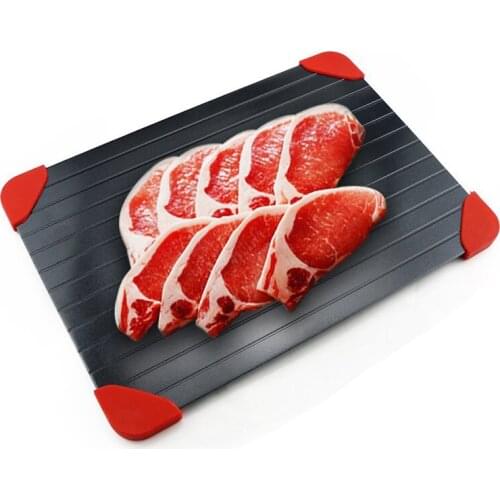 Thawing Plate for Frozen Foods Aviation Aluminum Safe Material Thaw Faster No Electricity No Chemicals Non-stick Defrosting Tray