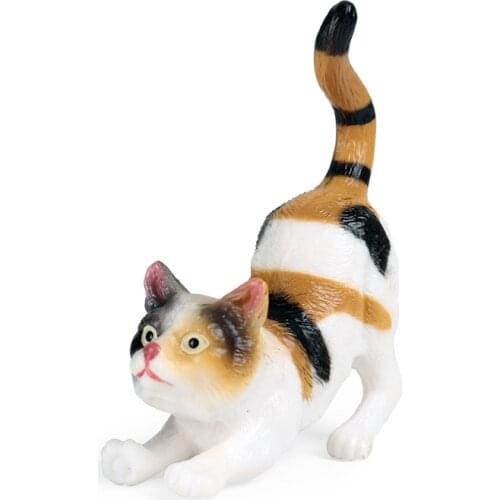 Tricolor Cat Animal Model Action Figure Wild Animal PVC Children Cognitive Toys
