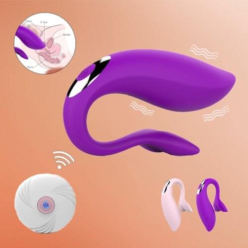 U Shape Vibrator Couples Massager Vagina G Spot Clitoris Clit Stimulator Wireless Remote Control Adult Sex Toys for Women Female