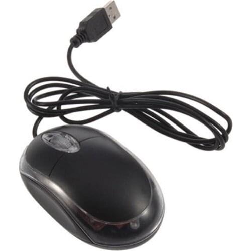USB Black Wired Optical Light Scroll Wheel Mice Mouse for Computer PC Laptop