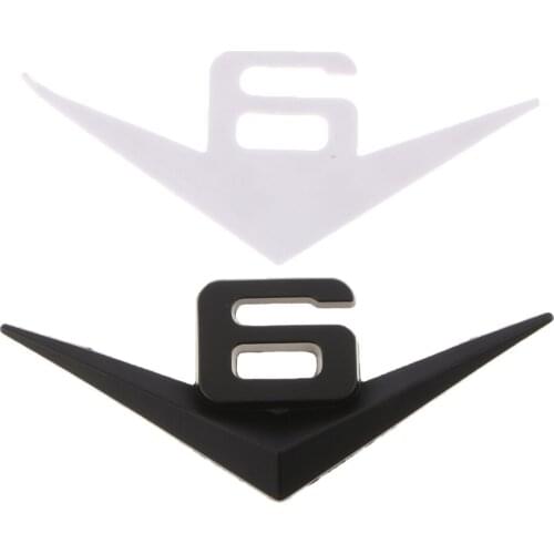 V6 3D Sticker Motorcycle Auto Car Rear Metal Decal Badge Sticker