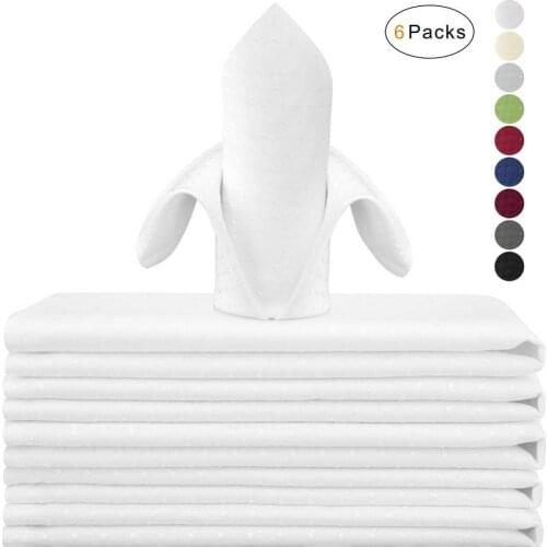 VCVCOO 6 Pcs Fabric Napkins Polyester Cloth Table Dinner Handkerchief 43*43CM Cloth Diner Christmast Napkin Party Home Decorate