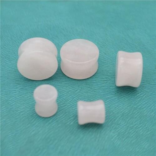 Ear Plugs Flesh Tunnel Clear Stone Taper Stetcher Double Flare Opalite Semi Precious Body Piercing Jewelry hip hop 10mm 12mm