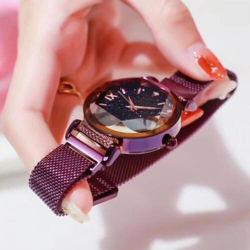 Women Magnetic Strap Band Wrist Watch Digtal Quartz Watches Round Dial Pointer Casual Fashion Rose Gold Wristwatch