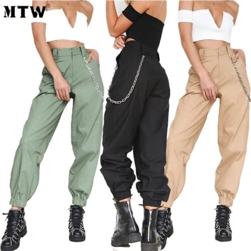 Women High Waist Loose Harem Pants 2020 Casual Solid Joggers Trousers Korean Harajuku Streetwear Cargo Pants