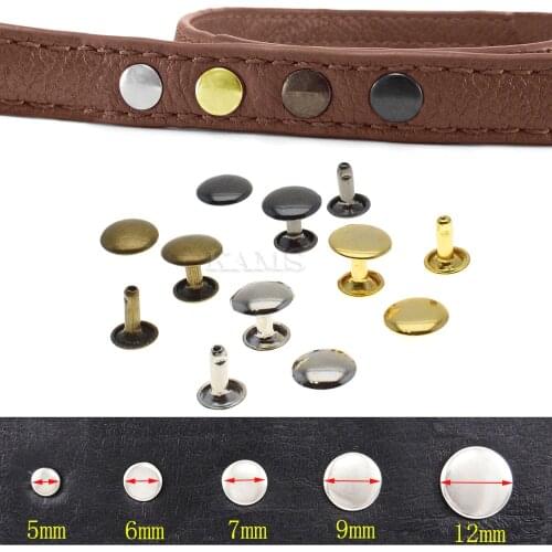 100pcs/set Metal Double Cap Rivets Stud Rapid Rivets Collision Nail Metal Spike Leather Craft Repair 4 Colors