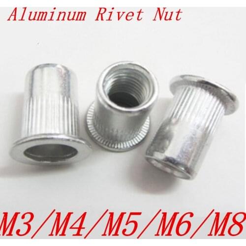 1000pcs M3 M4 M5 M6 flat head aluminum Rivet Nut Rivnut Inserts Nut