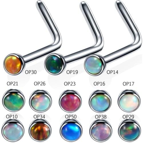 1Pc 20G L Style Nose Piercing Stainless Steel Nose Stud for Man Women Nose Stud Nariz Piercing Jewelry Fashion Ornament