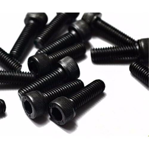 200PCS M2.5 Black 12.9 Cylinder Head Hex Socket Screw Cup Head Bolt M2.5*4/5/6/8/10/12/14/16mm