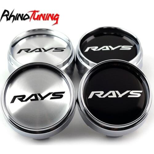 4pcs 66mm Silver Car Wheel Center Hub Caps Rays Emblem For Rays Volk Racing Wheel