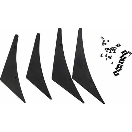 4 Pcs/Set Universal Front Bumper Lip Splitter Fins Body Spoiler Canards Valence Chin Carbon Fiber