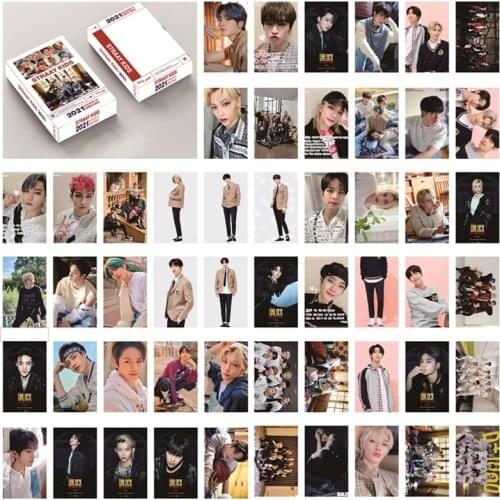 54Pcs/set Kpop Stray Kids 2021 Lomo Card Photocard HD Photo Print Album Photocard Collection Of Homemade DIY Card Sets