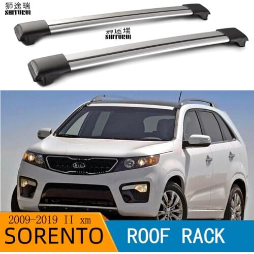 FOR Kia Sorento Panoramic 5 Door SUV 2009 - 2014 (Rails) Aluminum Alloy Side Bars Cross Rails Roof Rack Luggage Carrier