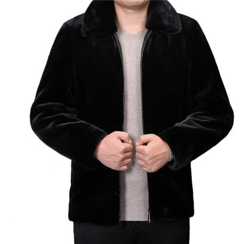 Large Size Thicken For Men Zipper Coat Business Casual Middle-Aged And Old Warm Jackets Overcoat
