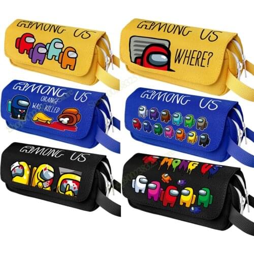 Cartoon Game AMONG of US Pencil Case Stationery Box Children Boy Bag Student Pencil Case Stationery Storage Bag