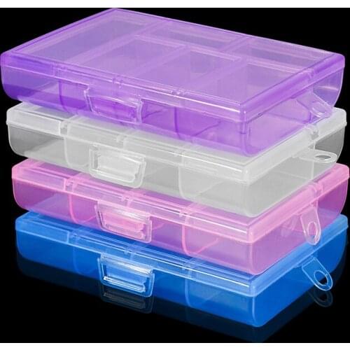 8.4*12mm 6Slot Holder Case Plastic Jewelry Rectangle Box Case Beads Earring Accessories Storage Boxs Display Organizer Container