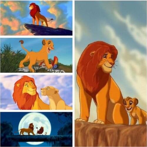 Disney Diamond Painting Lion King Full Diamond Embroidered Cross Stitch Kits Childrens Room Home Decoration