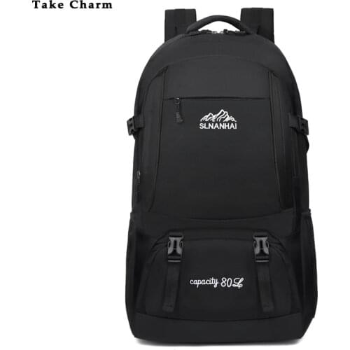 Travel Backpack Men 2021 Waterproof Outdoor Hiking Backbag Youth Sports Schoolbag Leisure Large-capacity Camping Backpack Black