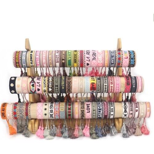 Boho Embroidery Cotton Bracelet Tassel friends Bracelets Femme Pulseras Mujer Brazaletes Adjustable Wristband bransoletki
