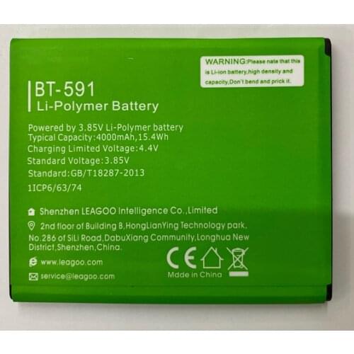 HUSHITONG New Battery 4000mAh BT-591 Battery For LEAGOO BT591 BT 591 Kiicaa Power Batteria Mobile Phone Batteries