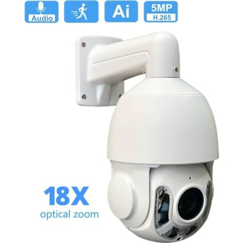 5MP PTZ IP Camera Intelligent Auto Tracking AI Human Detect Automatic Cruise Audio 1080P P2P RTSP 18X Zoom Security CCTV Camera