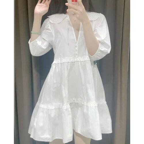 Jurk vestido mujer summer white dress sweet mori girl loose blouse dresses vestido verano