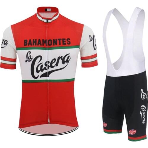 Spain team cycling set ropa ciclismo bike jersey set red short sleeve and black bib shorts Gel Pad cycling clothing MTB