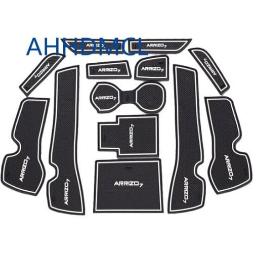 Car Door Groove Mat Gate Slot Cup Armrest Storage Pad Mat For Chery Arrizo 7 2013 2014 2015