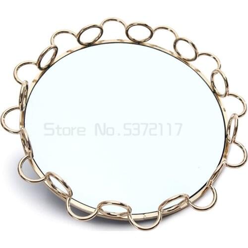 Creative exquisite black glass metal tray for wine and food tray