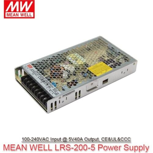 LRS-200-5 5V/40A/200W meanwell switch mode led power supply,UL Listed Mean well power supply ,LED screen ,ultra slim driver