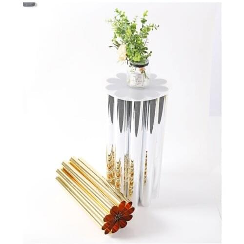 Fashion Folding Roman Mirror Cylinder columns Dessert table Round Pedestal Pillar Wedding Birthday Plinth Crafts Rack Road Lead