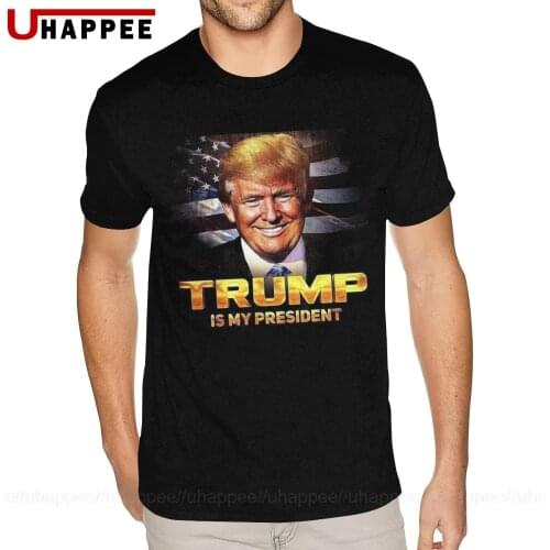 Big Size Trump Is My President Shirt Homme Fashion Short Sleeves Round Neck Men T Shirts Wholesale 80S Vintage Apparel