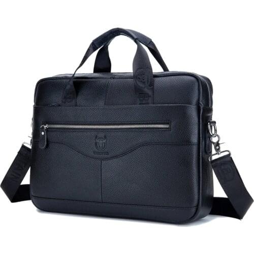 TopFight 100% Mens Leather Black Color Handbag Male Laptop Shoulder Bags Tote Natural Skin Men Briefcase Bolsa Masculina
