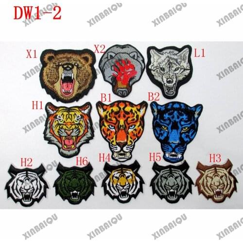 Embroidery Patch Animal Leopard Tiger Bear Wolf Morale Tactical Military Combat Hook and Loop