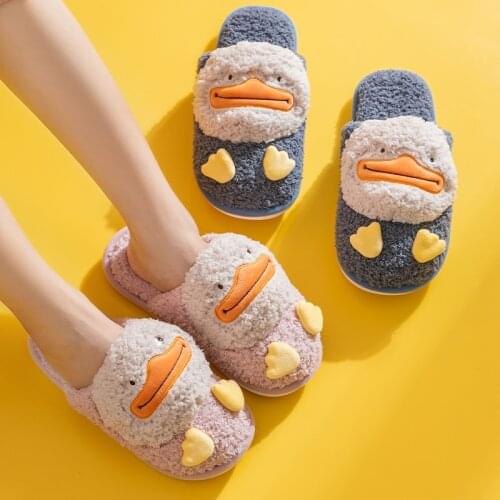 Furry warm Home flat slippers Lightweight soft comfortable winter Womens cotton shoes Indoor plush slippers