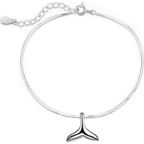 Real 925 Sterling Silver Mermaid Charm Bracelet For Women Fine Bracelet &Bangle Wedding Jewelry Birthday Party Gift