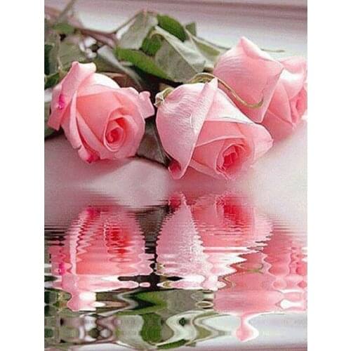 Needlework Full 3D Embroidery Painting Cross Stitch Flower Diy Diamond Painting Kits Crystal Square Diamond Rose