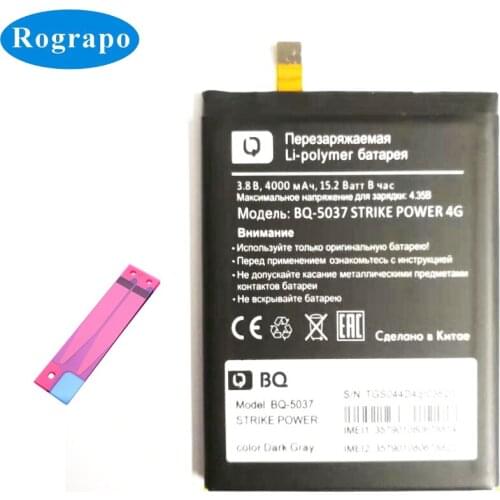 New 4000mAh BQ 5037 High Quality Replacement Battery For BQ BQ-5037 Strike Power 4G Mobile Phone