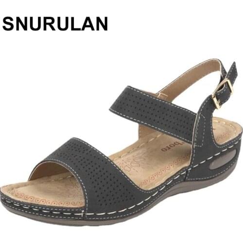 SNURULANRome Ladies Sandals Casual Non-Slip Beach Shoes Female Summer Fashion Women Flat Comfortable Shoes sandalias de las muje