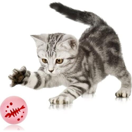 3PCS Pet Cat Supplies Catnip Bells Luminous Funny Cat Ball Cat Toy Fish Bone-shaped Cat Self-hey Ball Interactive Training