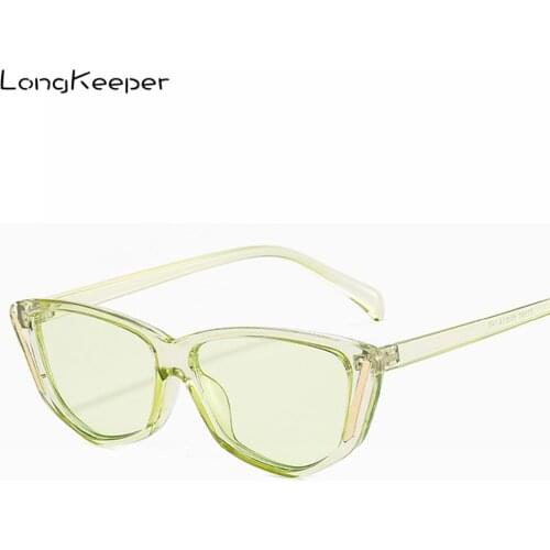 LongKeeper Cat Eye Sunglasses Women Brand Designer Small Frame Sun Glasses Ladies Vintage Candy color Eyewear Shades UV400